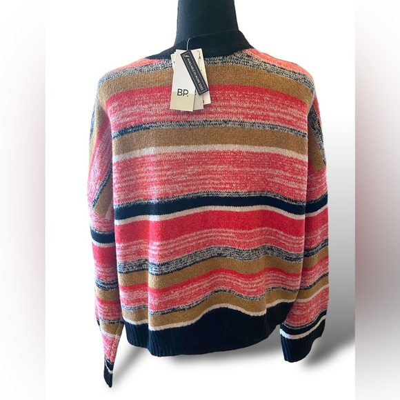 BP Black Marl Stripe Slouched Cropped Front Button Cardigan Size 1X NWT - Picture 9 of 11